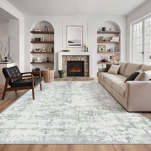 Miniatura 3 de Art&Tuft - Alfombra de área, reverso con antideslizante, abstracta, plegable, resistente a las manchas, lavable a máquina, para sala de estar, color