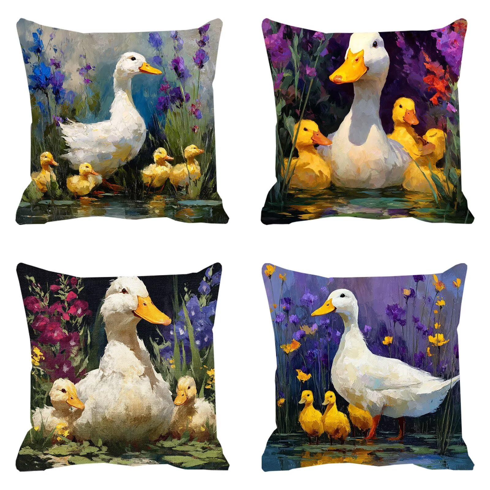 Poszewki na poduszki 60 x 60 cm, zestaw 4 szt. na zewnątrz dekoracyjne poduszki wodoodporne lniane poduszki na sofę pokrowce na poduszki z miękkim oddychającym zamkiem błyskawicznym, sypialnia, żółta