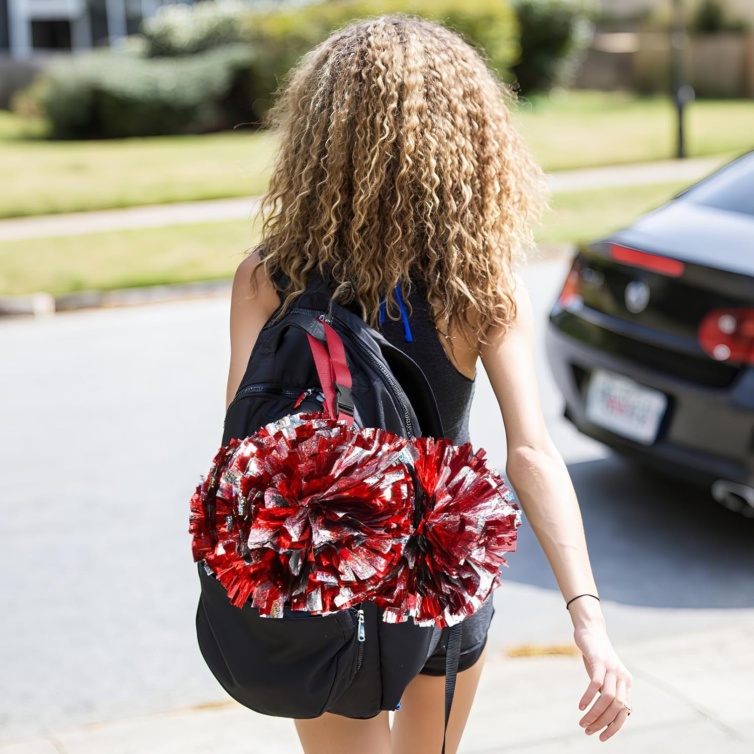 DEEKA Pom Pom Holder Carrier for Backpack Adjustable Cheer Bag Tags Accessories Cheerleader Team Essentials Tags
