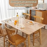 Vista 2 de Cubierta de plástico transparente para encimera de cocina, protector de mesa, mantel de muebles de madera, vinilo lavable, PVC, mesa auxiliar