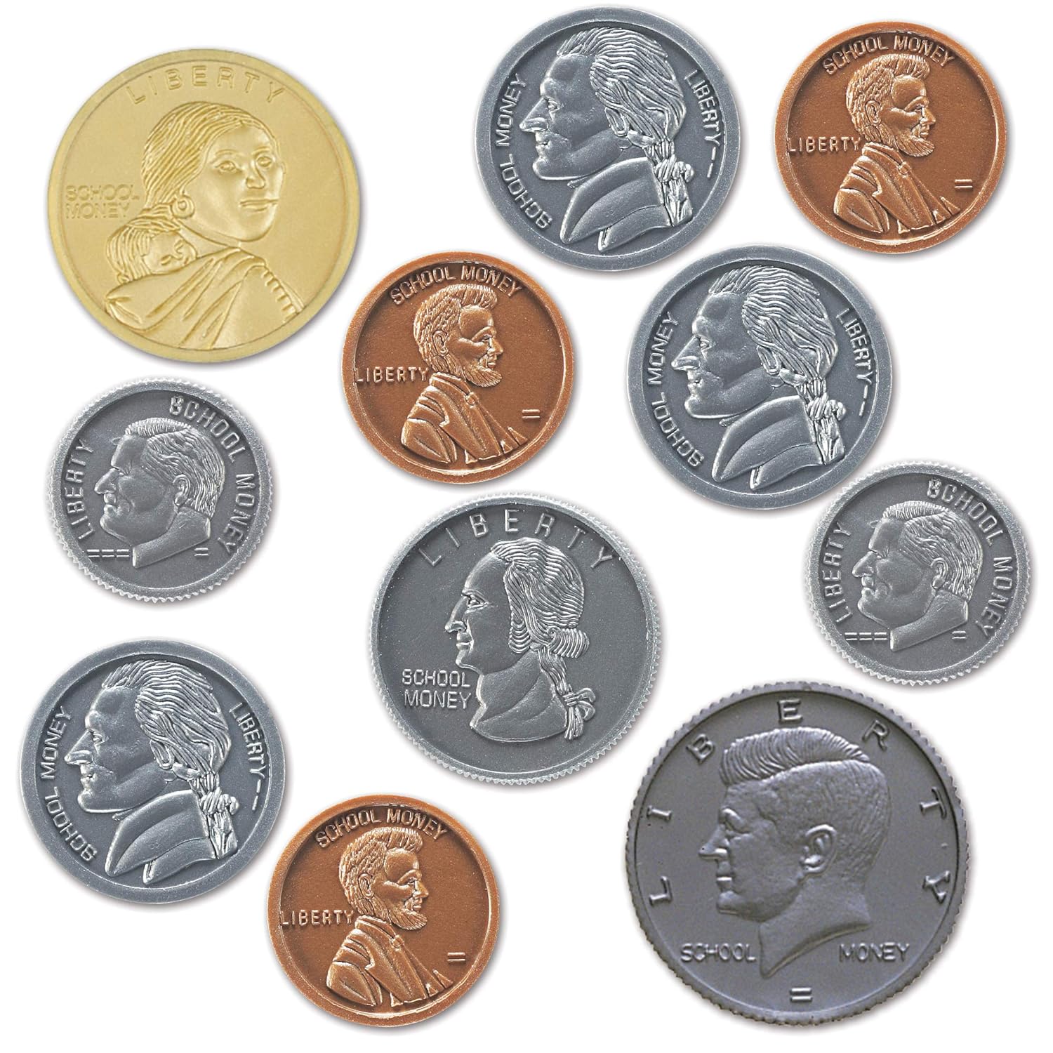 Get Special Price Learning Resources Play Money Coin set of 30 pennies, 20 each of nickles, dimes, and quarters, 4 half-dollars, and 2 Sacagawea