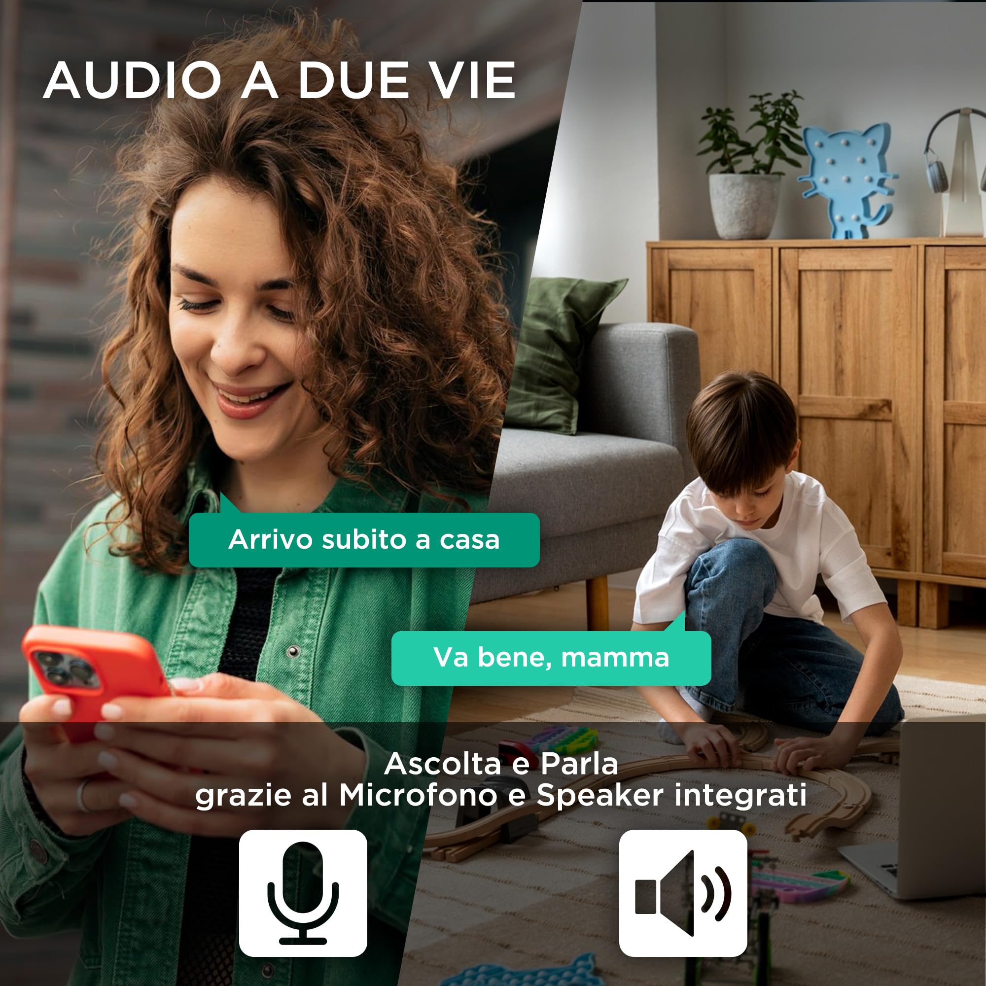 Atlantis Volta Pro Telecamera Wi-Fi 3MP a batteria, senza fili IP65 | Visione IR/LED, audio 2 vie, PIR movimento, MicroSD, app, notifiche push e cloud, cod. A16-VL82