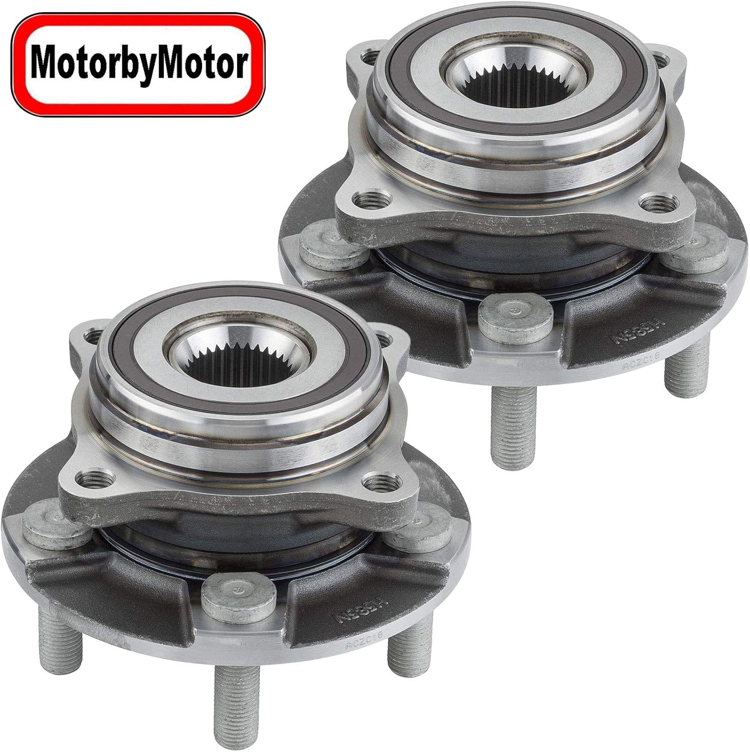 MotorbyMotor 512517 Rear Wheel Bearing & Hub Assembly fits for 2015-2020 Ford Mustang, 2017-2020 Ford GT Wheel hub Bearing Assembly 5 Lugs with ABS-2pc Set