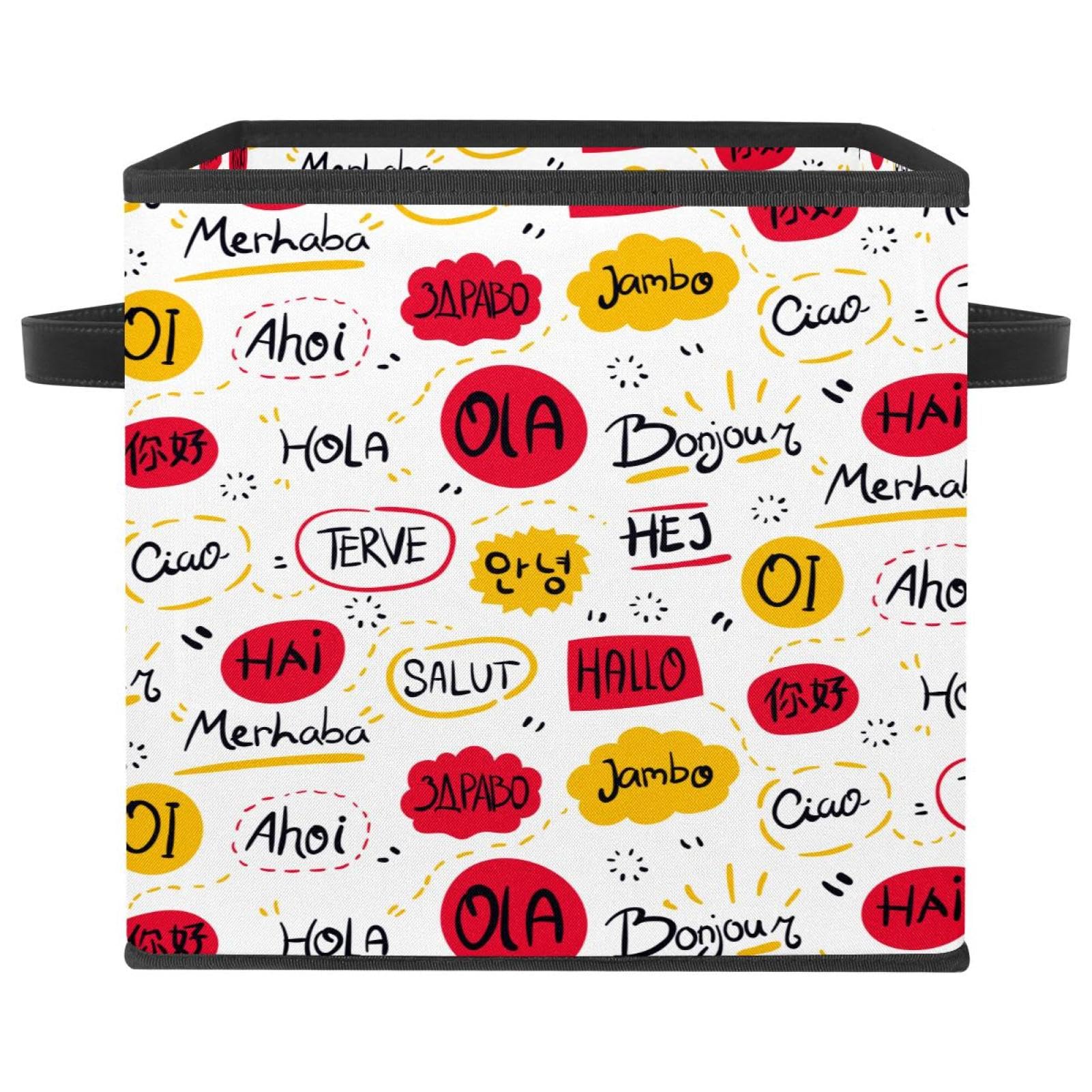Boîte de rangement pliable panier en tissu cube organisateur bacs à poignées