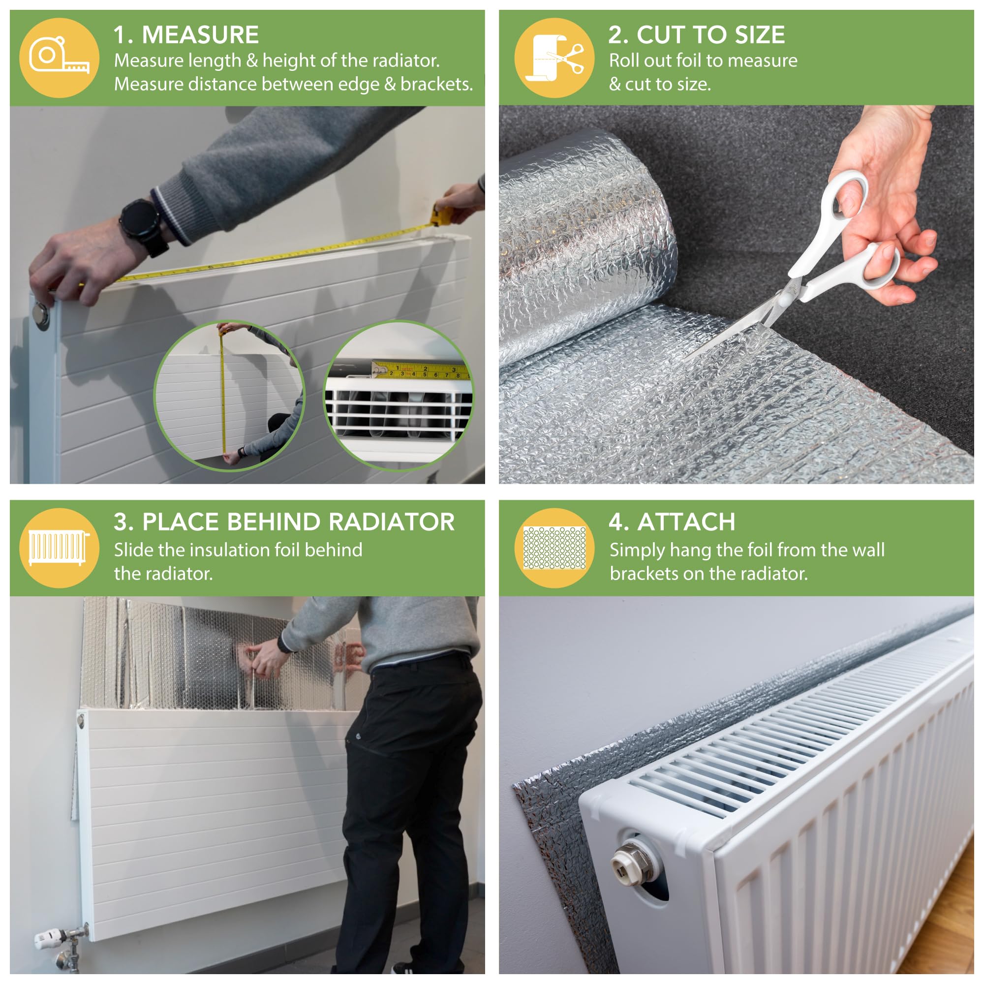 Radiator Reflector Panels, 1m X (1-10) M Aluminium Bubble