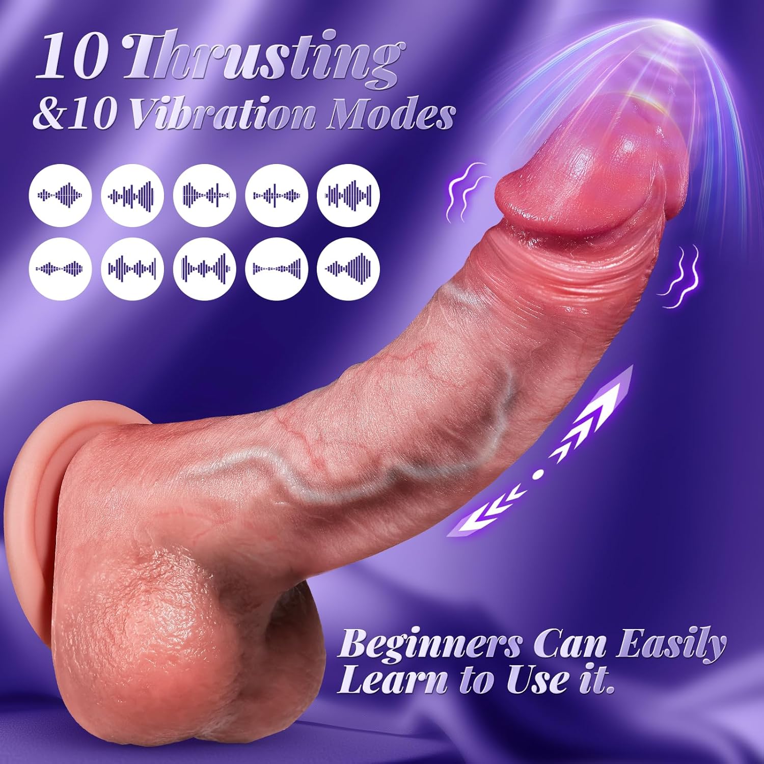 Thrusting Dildo Vibrator Sex Toys - AI Sync Adult Toys Smart APP Realistic Dildos with 9 Thrusting & 9 Vibrating Modes for G Spot Anal Sex Stimulation, Soft Silicone Dildos for Couples Women Pleasure