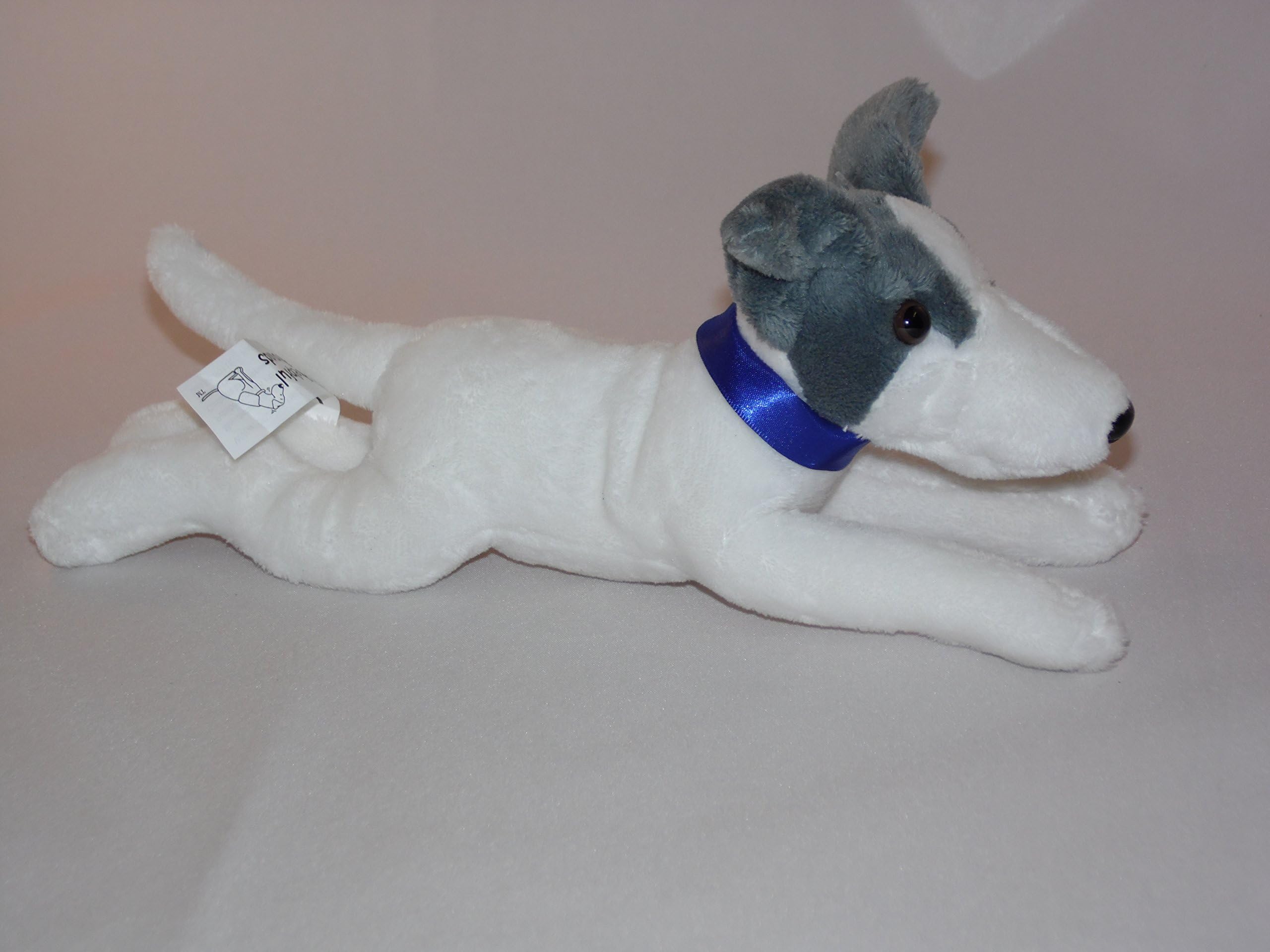 HDmirrorR Greyhound with Blue Collar - 23cm Beautiful White and Blue Greyhound