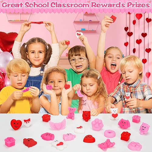 Miniatura 3 de 48 piezas de regalos para el día de San Valentín para niños, juego de recuerdos de fiesta del día de San Valentín, juguetes esponjosos de San