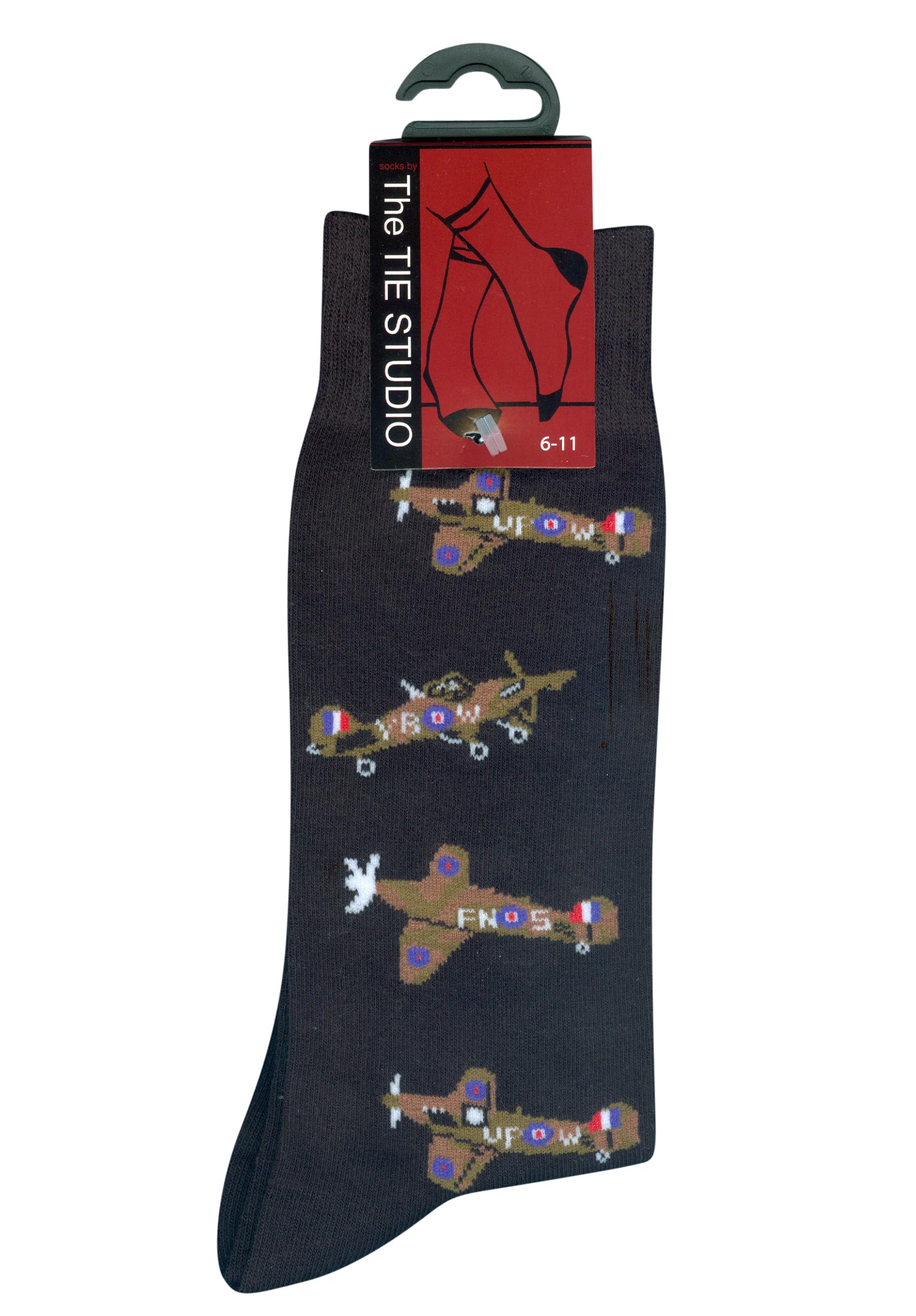 The Tie Studio Hurricane Hawker Socks – Cotton Rich Men’s Novelty Aviation Socks UK Size 6-11