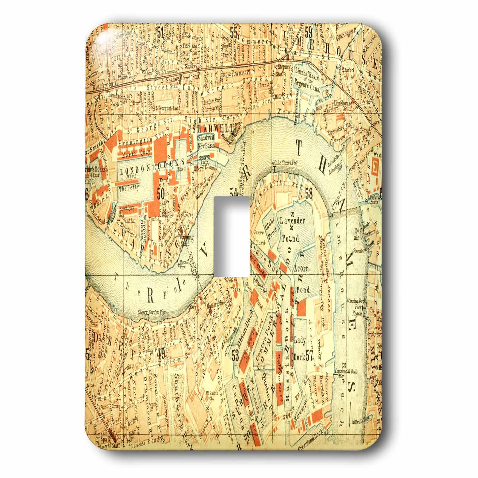Interrupteur simple 3dRose lsp_80383_1 motif carte de la Tamise