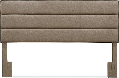 Miniatura 11 de Serta Colección Palisades - Cabecero acolchado tapizado, diseño moderno copetudo, tela suave con textura de lino, tamaño King oriental, color marrón