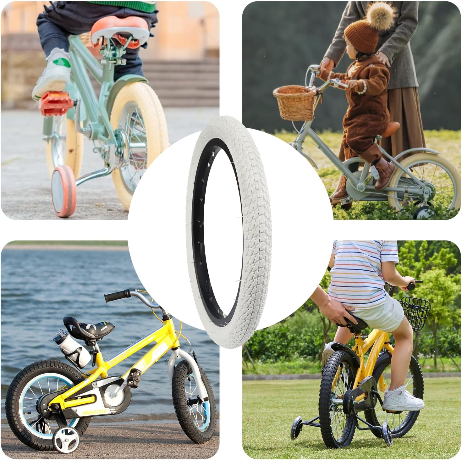 WEEROCK 1/2 Pack 16/20 Inch Bicycle Tire 16x1.75/20x1.75 Bike Tyres for 16"/ 20" Bicycles, Kid Bikes, Child Girl Bicycle, Tricycle.