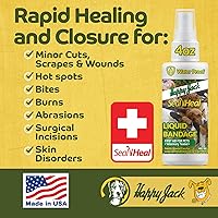 Vista 4 de HAPPY JACK Seal 'N Heal - Vendaje líquido para perros, gatos, mascotas, spray para el cuidado de heridas (4 onzas), protege contra cortes menores