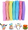 Ainiv Pack of 200 Colorful Pipe Cleaners for Crafts 7 Colors Pipe Cleaners Chenille Wire Long 30 cm x 7 mm Pipe Cleaner Wire for Craft Decorations Pipe Cleaner Crafts for DIY Craft Projects