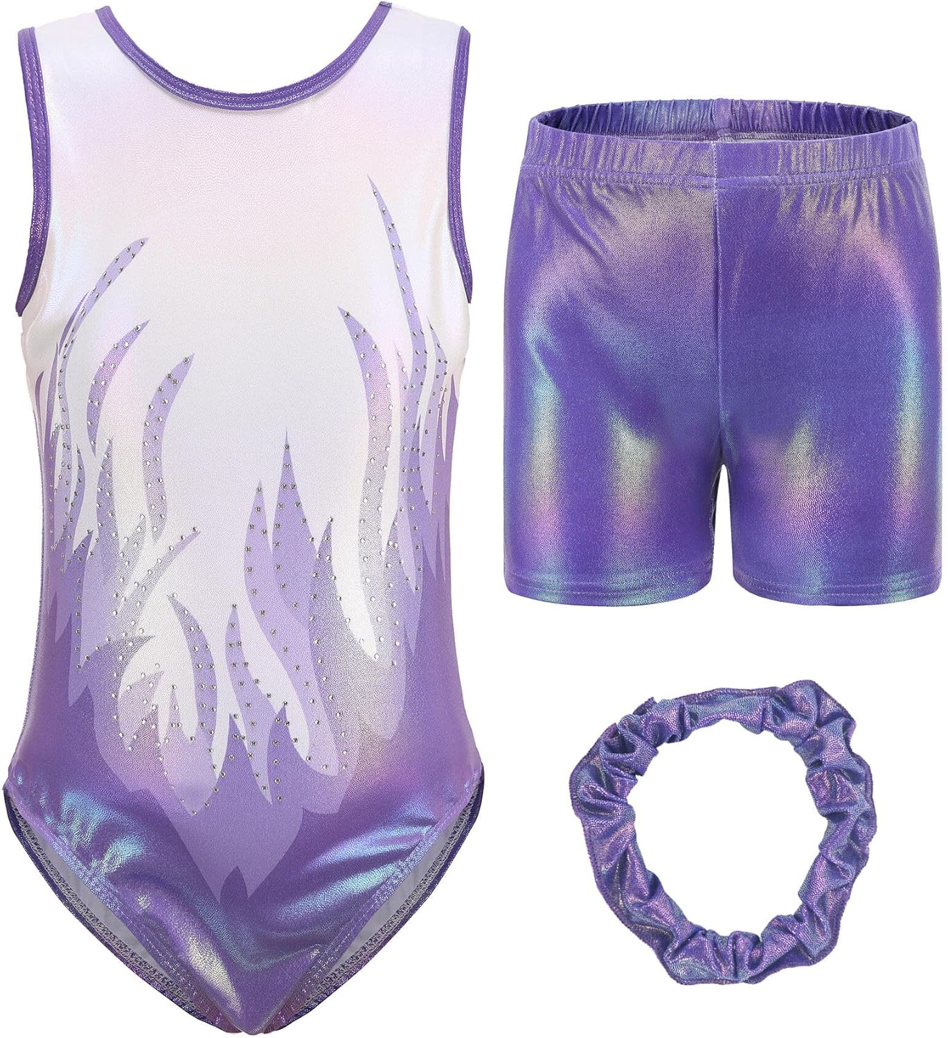 HAPPY CHERRY Turnpakje voor meisjes met broek, bodysuit, balletdanspak, gymnastiekpak, dansles, biketard, Style-06, 5-6 Jaren