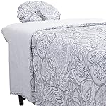 ForPro Premium Designer Flannel 3-Piece Massage Sheet Set, Island Tranquility, for Massage Tables, Includes Massage Flat Sheet, Fitted Sheet and Fitted Face Rest Cover, White
