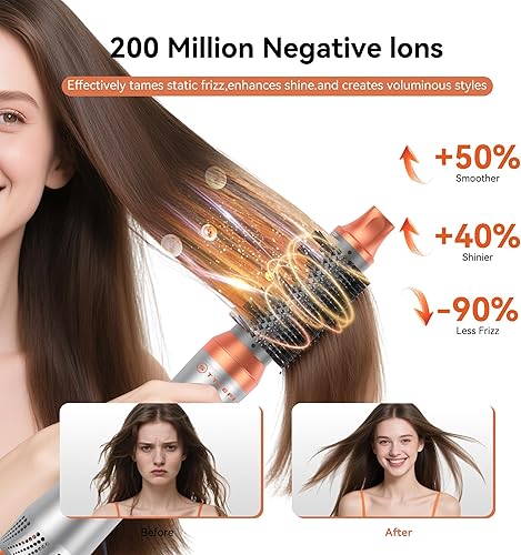 Miniatura 5 de Cepillo secador de pelo 5 en 1, cepillo secador de pelo de 110-120 V, secado rápido y 3 cepillos de cabello de aire caliente de temperaturas