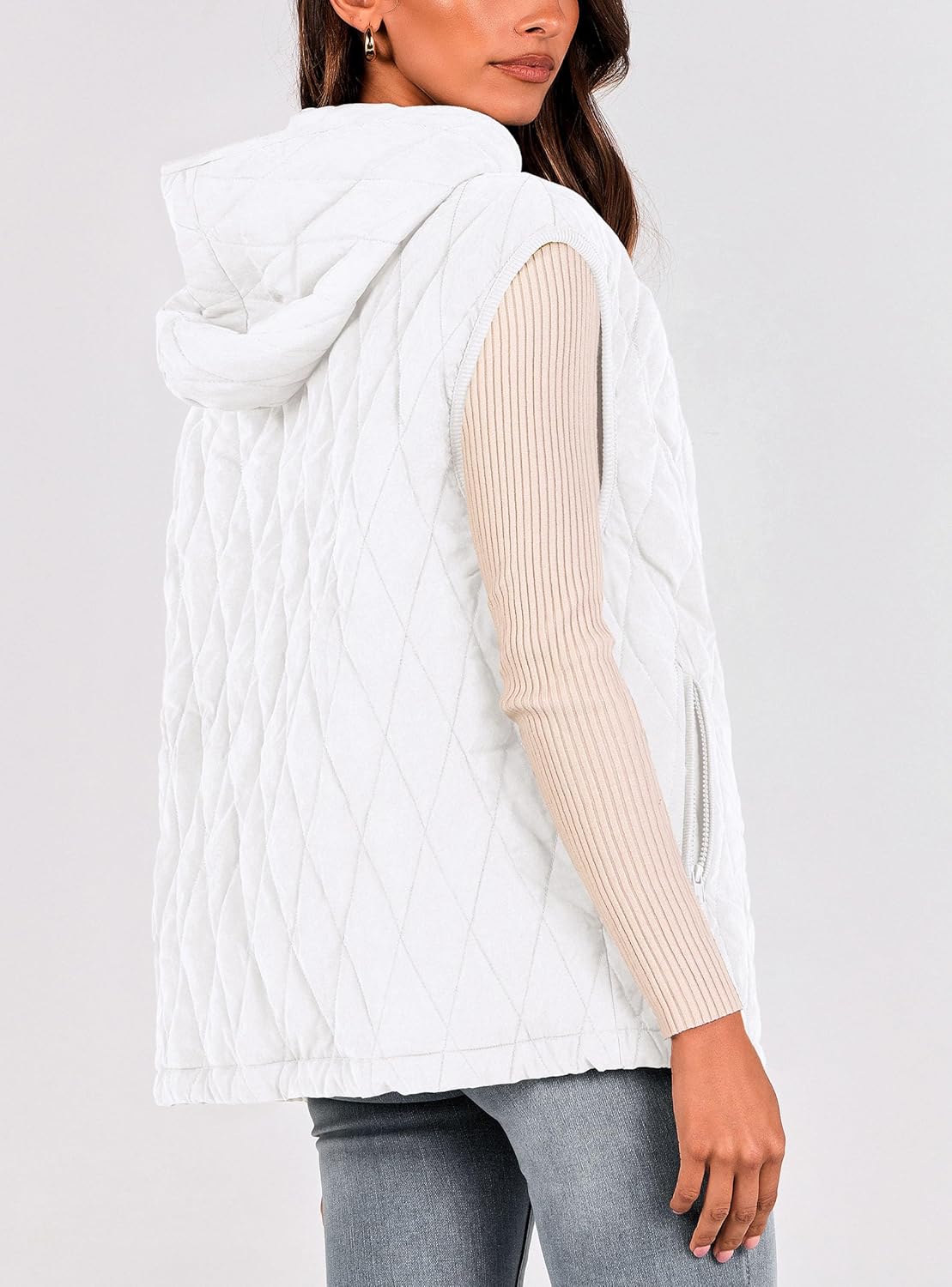 PRETTYGARDEN Women's 2026 Fall Spring Vest Casual Sleeveless Hooded Zip Up Jacket Trendy Winter Coat Outerwear - Image 2