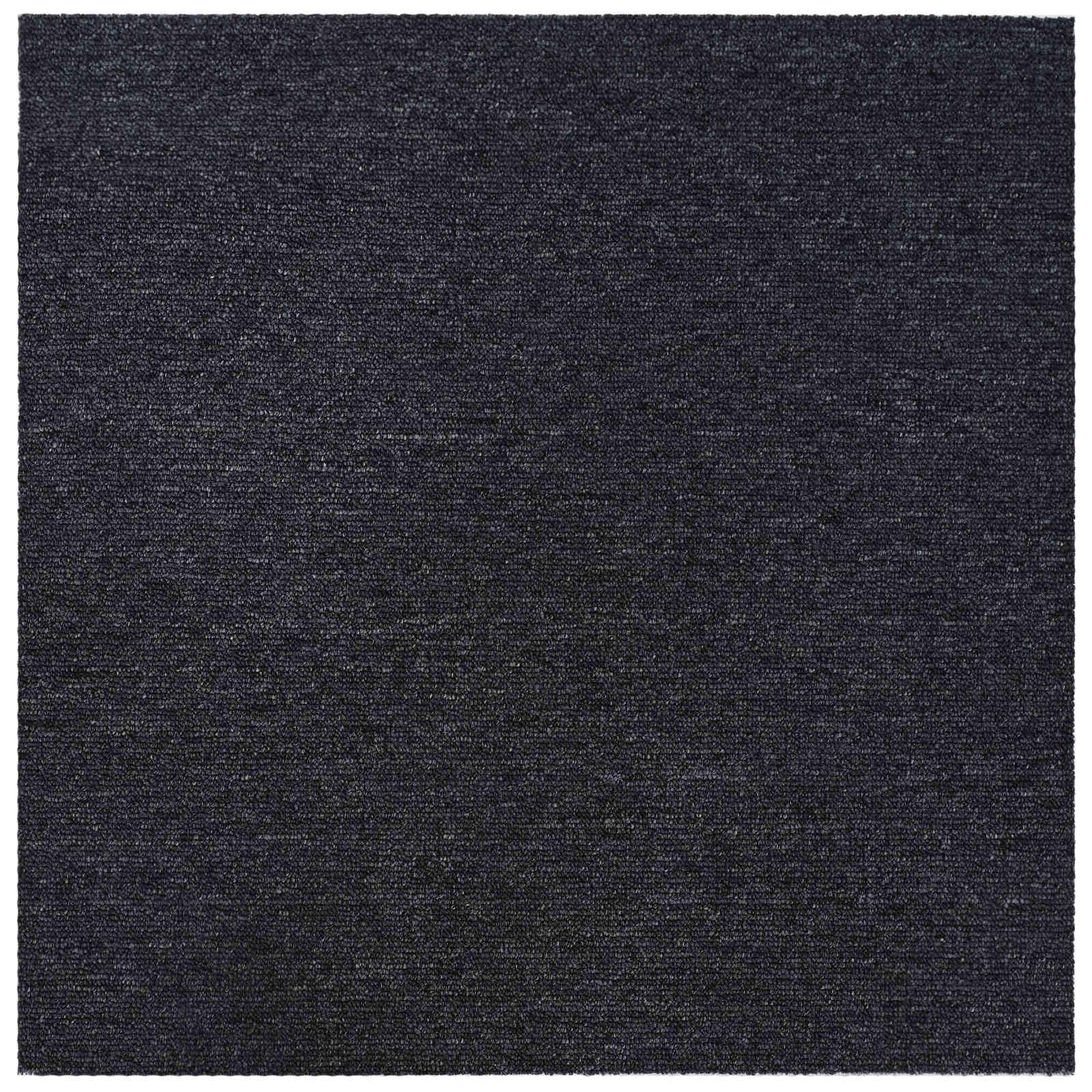 Płytki dywanowe ciemnoszare 50 x 50 cm 20 sztuk PP i bitum | Powierzchnia przypominająca pętelki, dźwiękochłonna, zdejmowana, do sypialni i salonu