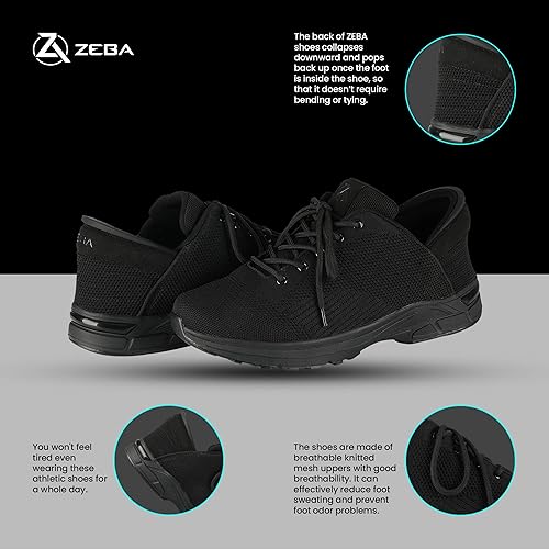 Miniatura 5 de ZEBA - Zapatillas sin cordones para hombre, manos libres - Mejora tu comodidad y estilo con zapatos perfectos para caminar y zapatillas de moda