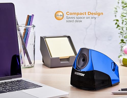 Miniatura 4 de Bostitch - Sacapuntas eléctrico personal, potente motor sin atascos, bandeja de virutas de alta capacidad, azul metálico