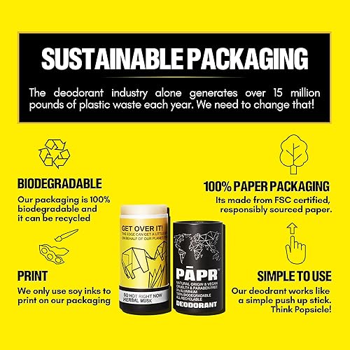 Miniatura 6 de PAPR - Desodorante natural, clínicamente probado, totalmente natural en envases de papel cero residuos (tan caliente en este momento)