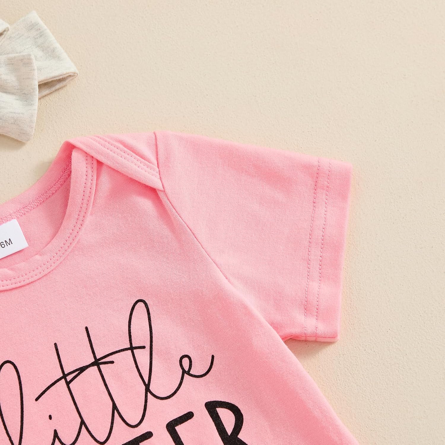 Newborn Baby Girl Clothes Little Sister Romper Lil Sis Short Sleeve Tshirt Pants Headband Summer Infant Clothes - Image 3