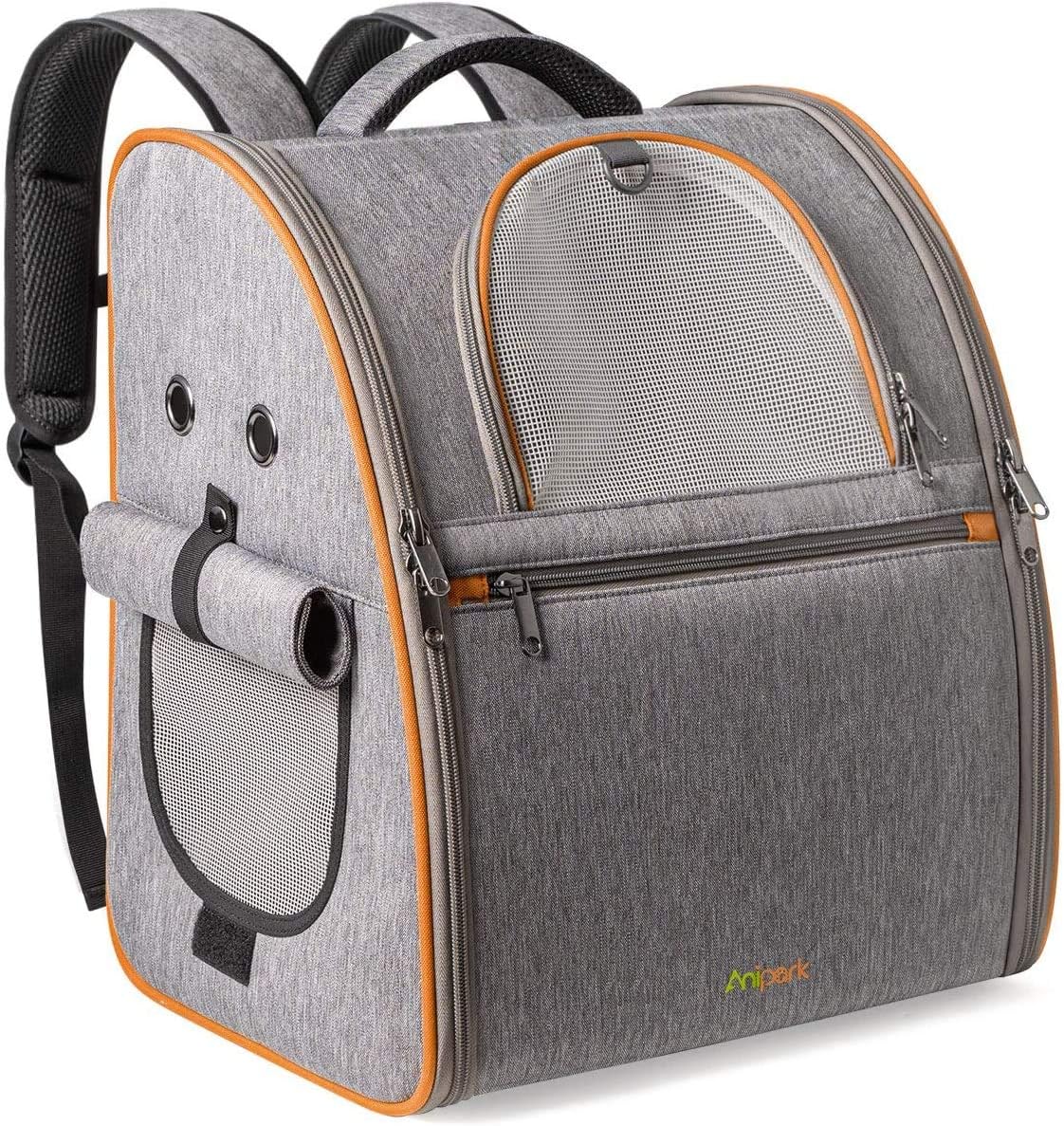 Anipark Dog Cat Backpack, Pet Carrier Backpack for Large Small Cats and Dogs with Breathable Mesh for Car and Airplane Travels, Camping…