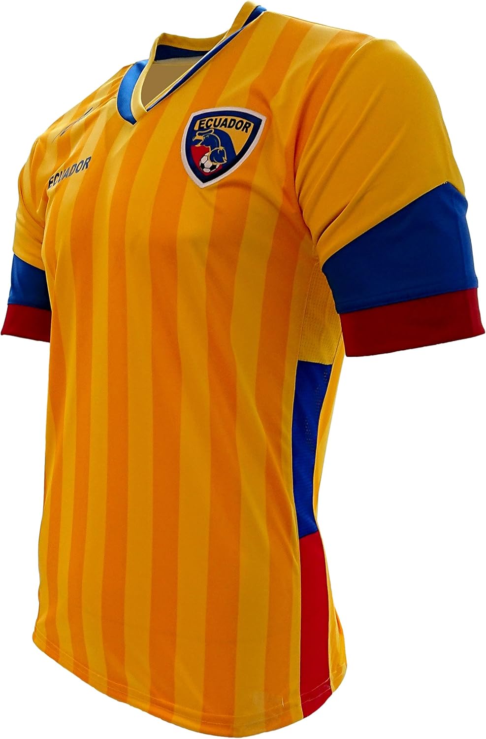 ARZA Men’s Ecuador Fan Soccer Jersey – Yellow and Blue Short Sleeve Polyester Shirt