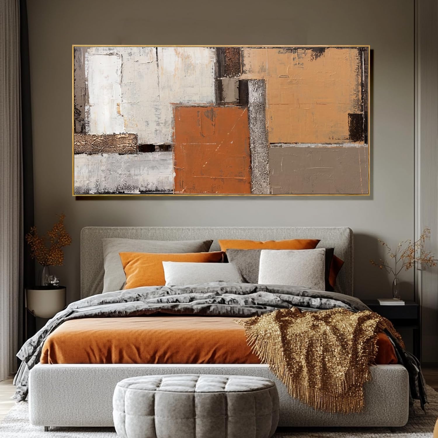 SDYA Yellow Canvas Decor Colorful Abstract Wall Art 29x58 Decorations for Living Room Wall Decor Dining Room Modern Posters for Bedroom