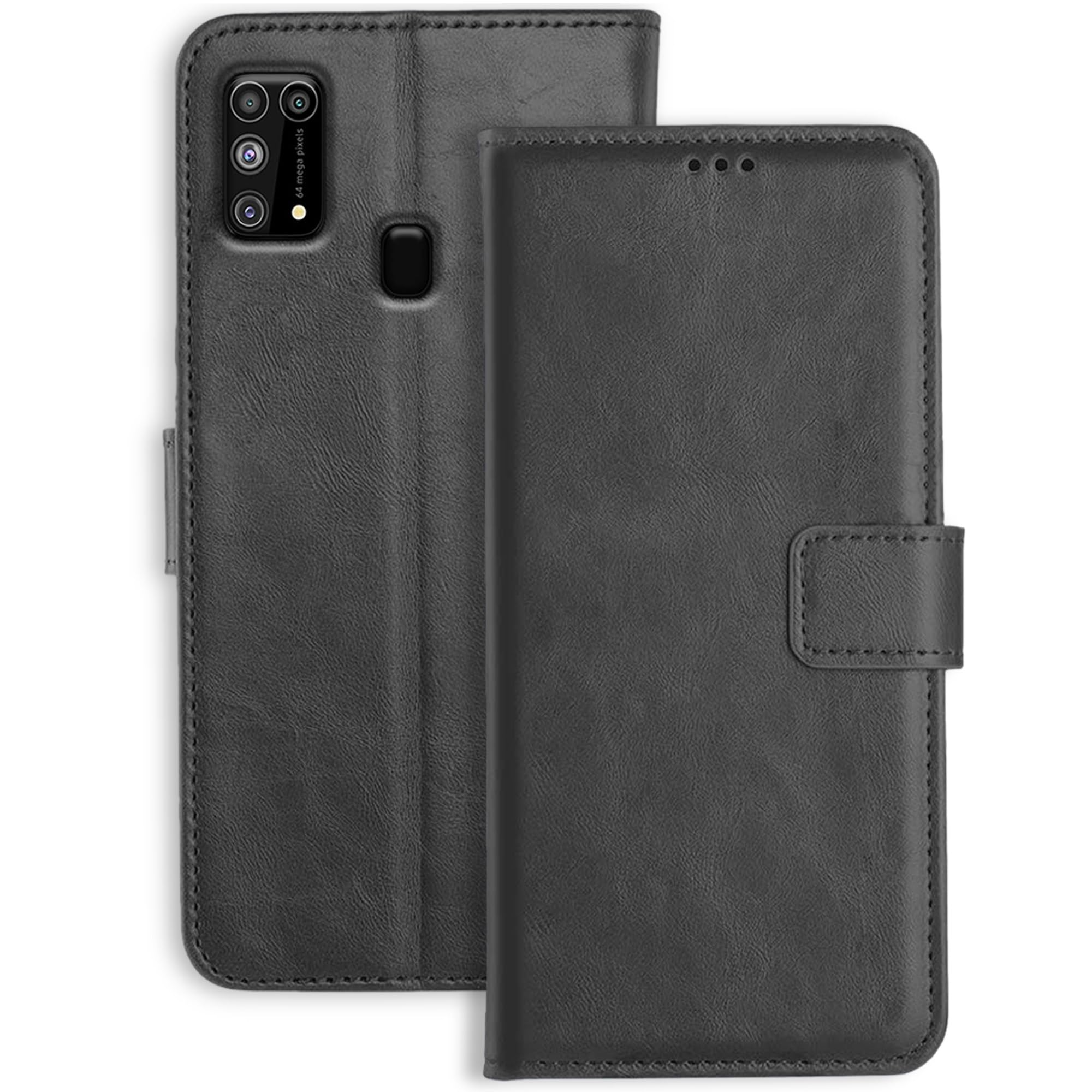 Profov Samsung M31 Flip Back Cover Case | Inbuilt Stand & Pockets | Magnetic Shockproof Leather Wallet Style Flip Case for Samsung Galaxy M31 (Black) (B09TRKMQQN) Amazon Price History, Amazon Price Tracker