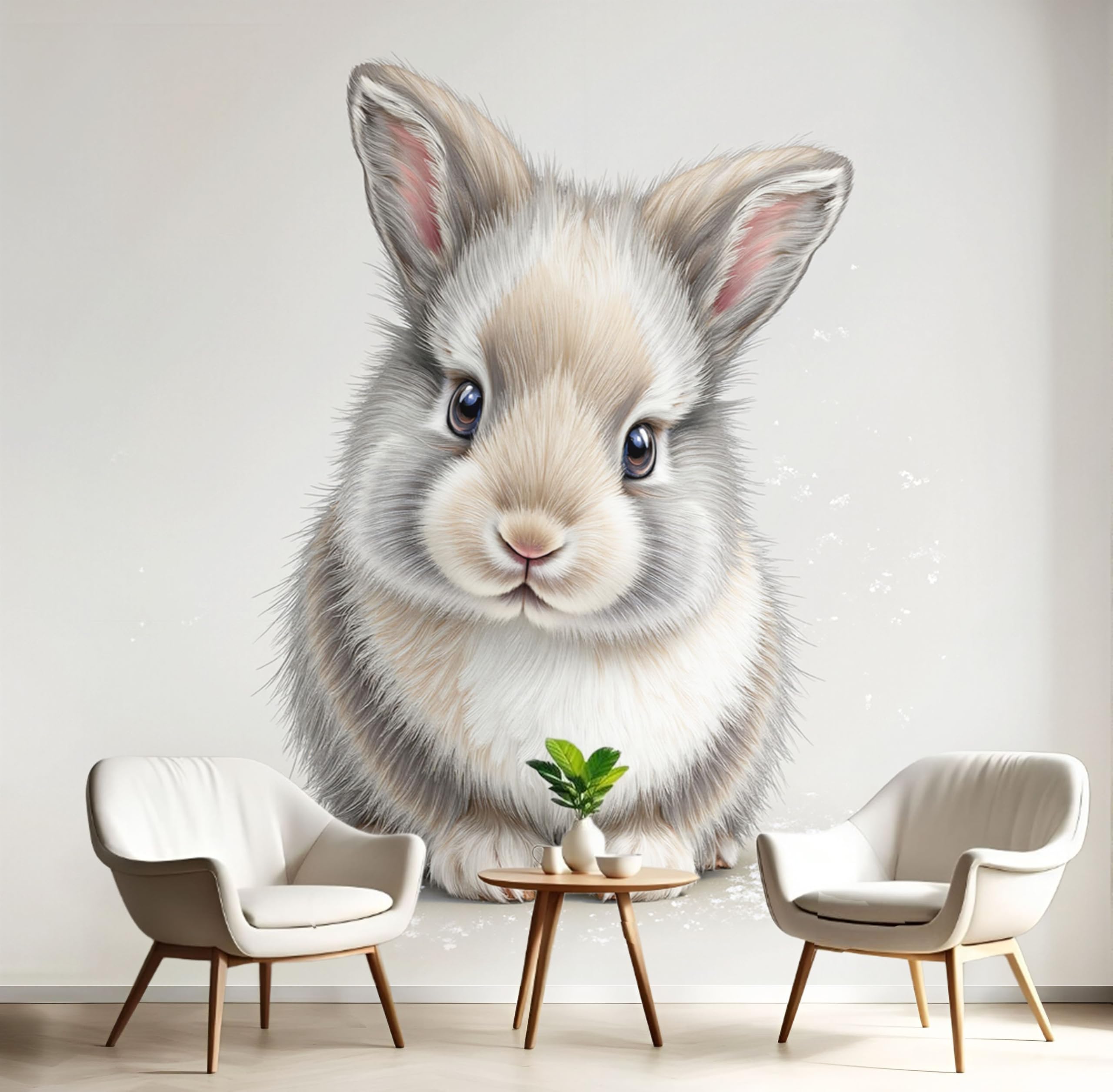 Papier peint panoramique dessin animé lapin mignon grande murale chambre enfants salon