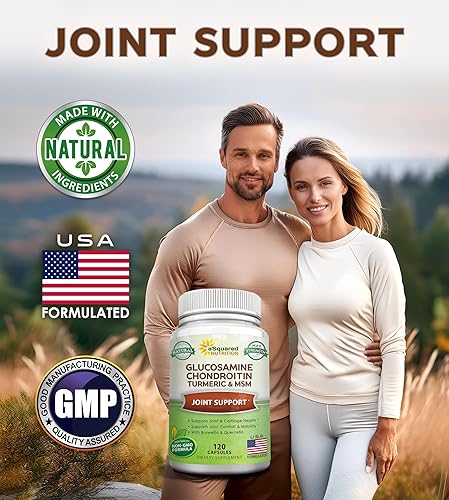 Miniatura 2 de aSquared Nutrition Glucosamina condroitina cúrcuma MSM Boswellia - 120 cápsulas - Suplemento de apoyo articular - Píldoras de alivio de apoyo