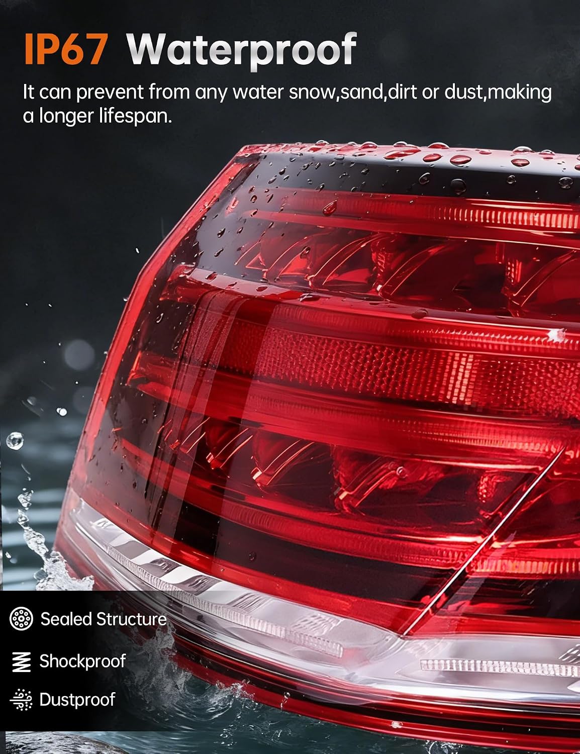 Right Passenger Side Tail Lights for 2014 2015 2016 Mercedes-Benz E-Class W212 E250 E350 E400 E550 E63 AMG, Rear Taillights Brake Lamps w/Led Bulbs, 2129061403