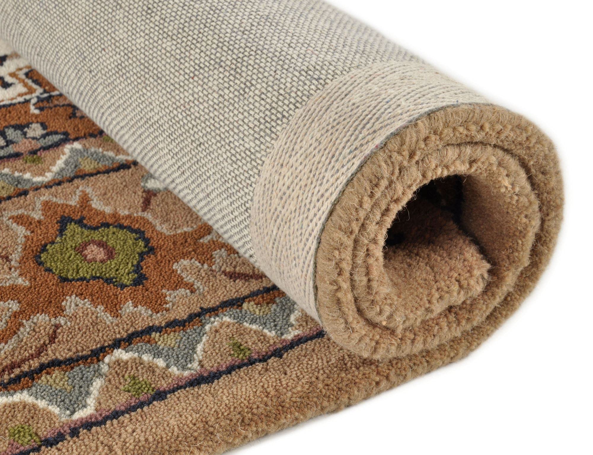 Theko | Tappeto Royal Persian in 100% lana vergine | IWS | fatto a mano con tecnica del tufting | Colore: Beige | Dimensioni: 40 x 60 cm