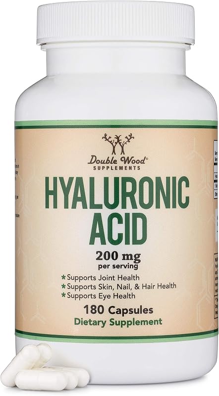 Hyaluronic Acid 100mg/Cap (200mg Serving), Joint & Skin Support, 180 Ct | Supports Joint Comfort & Flexibility, Supports Skin Hydration, Supports Hair & Nails, Non-GMO, Third-Party Tested