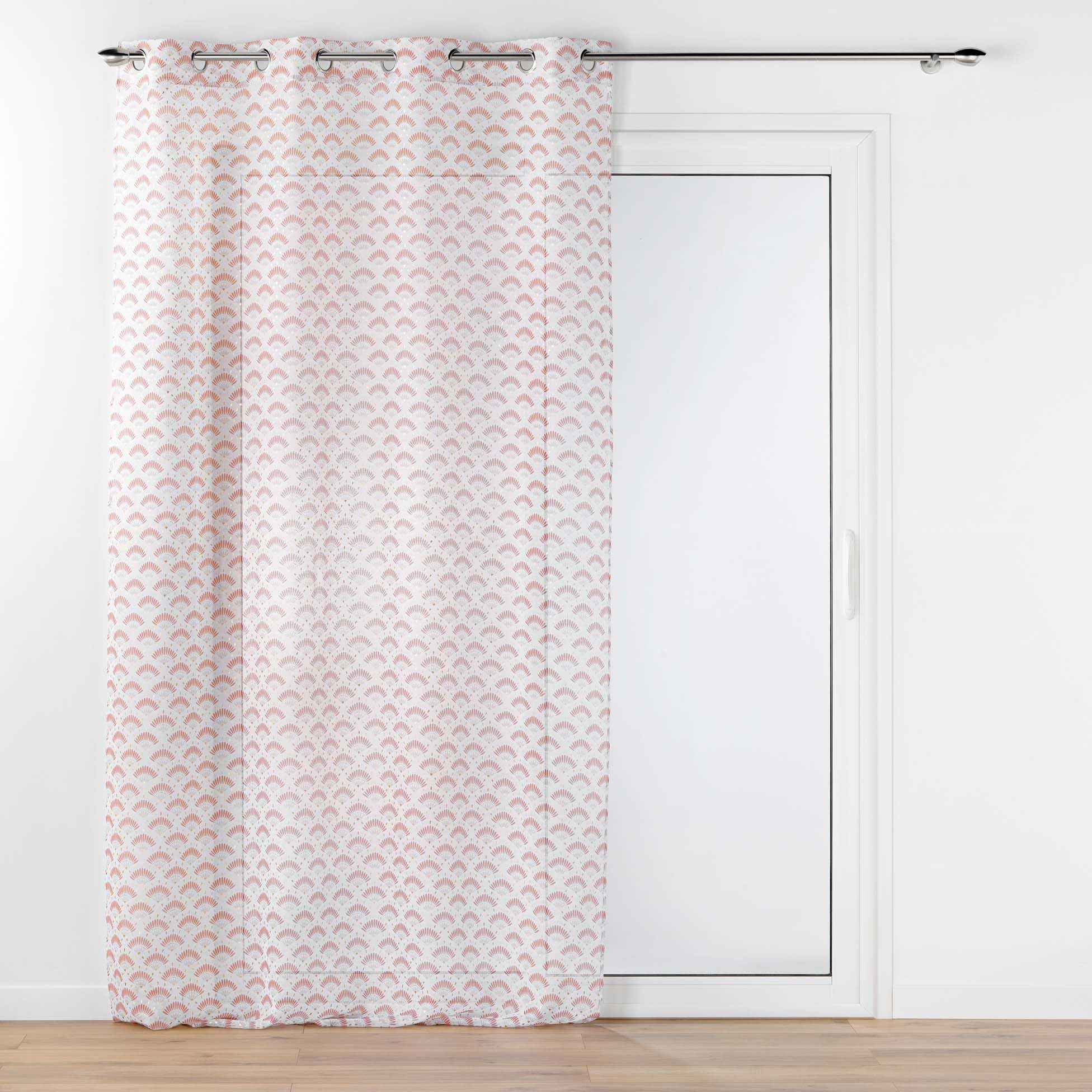 Douceur d'IntérieurLorea Marsala Eyelet Curtain 140 x 240 cm Sandblasted Metallic Printed