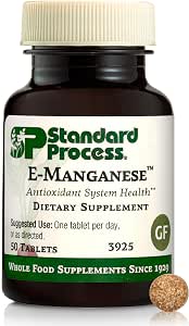 Standard Process E-Manganese, for Antioxidant & Cellular Health, 50 Tablets