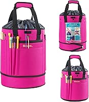 Vista 7 de Organizador de almacenamiento de hilo expandible, bolsa de ganchillo y bolsa de hilo con cierre de cremallera, soporte de hilo para ganchillo