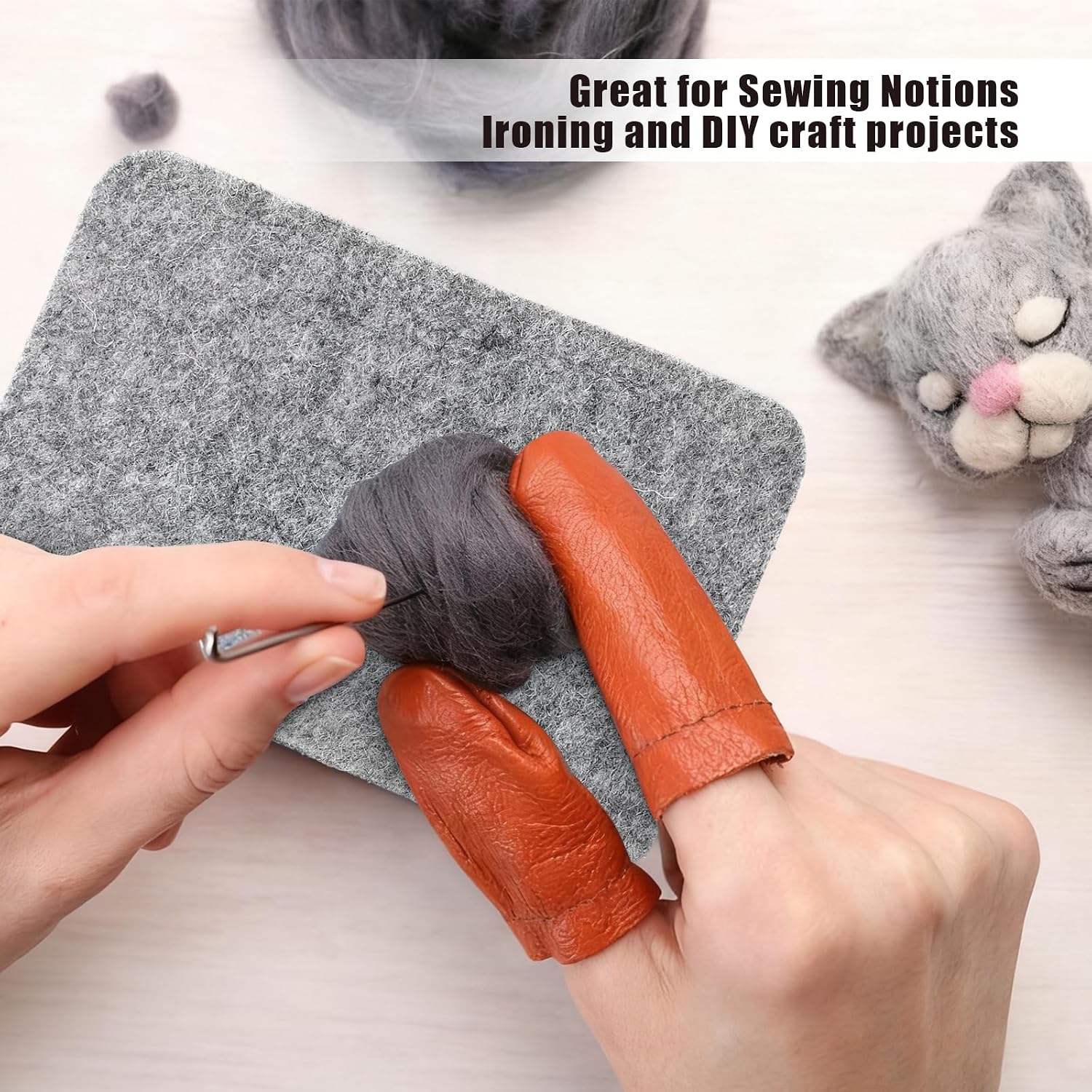 Pretwad Needle Felting Pad - Grey Sponge Needle Felting Pad, High-Density Sponge Work Surface Mat, Natural Thick & Firm Felt Mat Block for 2D & 3D Wool Felting, Protects Needles & Table
