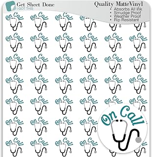 On Call Planner Stickers – 54 Vinyl decals for Nurse Shifts, Doctor Schedules, Medical Work Planning, Healthcare Organization, Productivity Layouts, Bulleted Journaling, Functional Scheduling (1/2”)