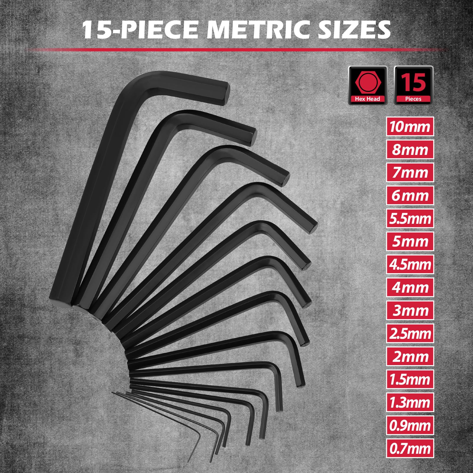 41-Piece Hex Key Allen Wrench Set, L Shape Hex and Torx Key