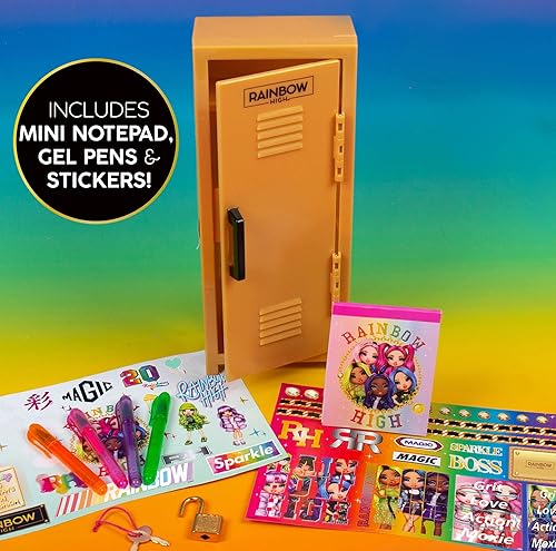 Miniatura 2 de Rainbow High - Juego de papelería Secret Locker, incluye bloc de notas, bolígrafos de gel, calcomanías, para mayores de 6 años