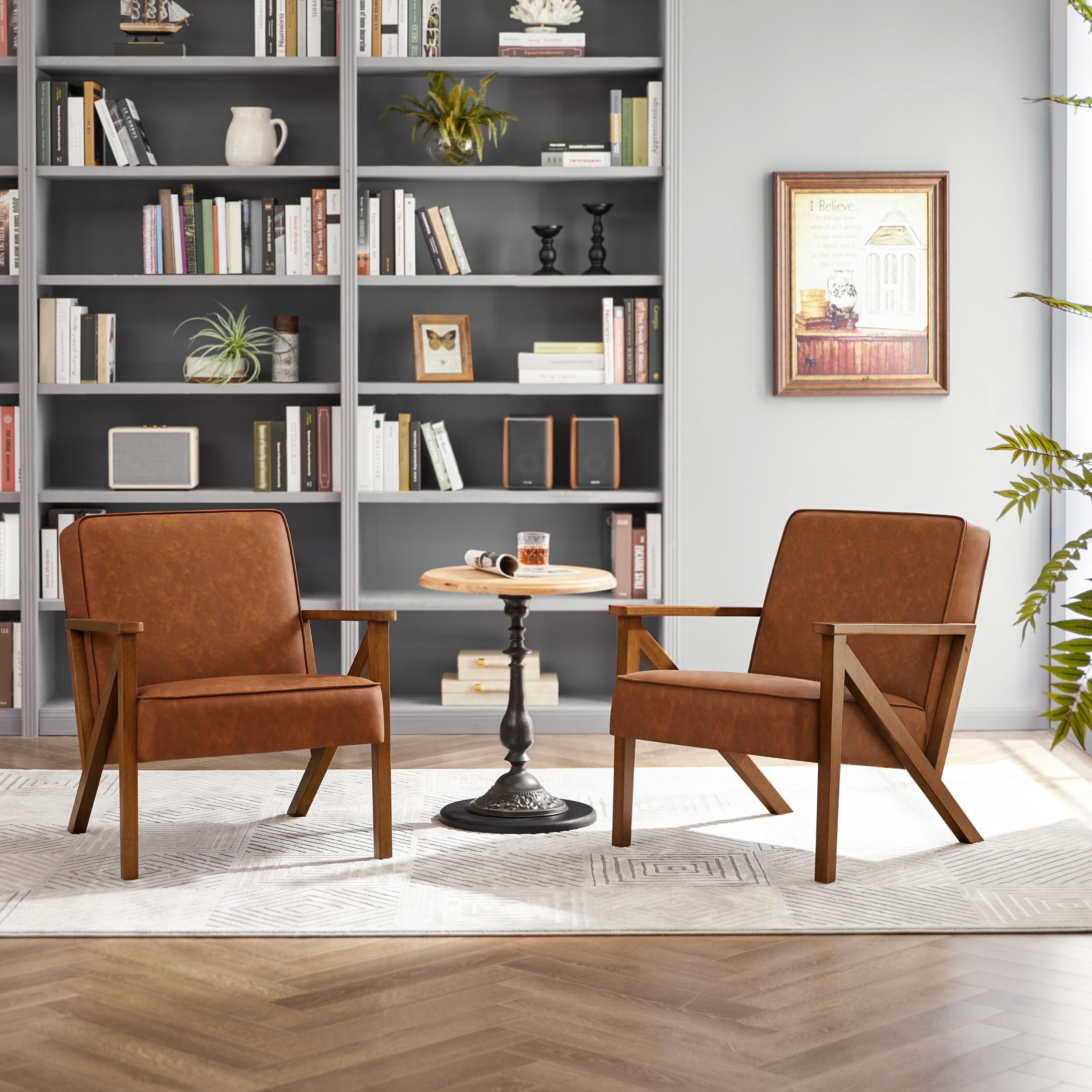 186000 椅子・チェア C422HR  [250121HM070212] Amazon.com: Yaheetech Accent Chair Faux Leather Armchair Lounge