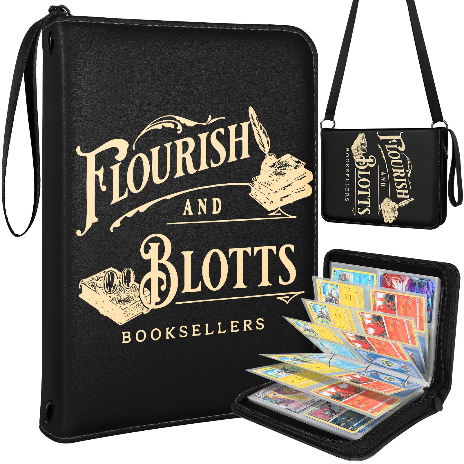 Lotadilo for 4 Pocket Card Binder with 440 Pockets - Trading Card Collection Album Folder for Men Boys Teens Bookstore Design for Sports Cards Game