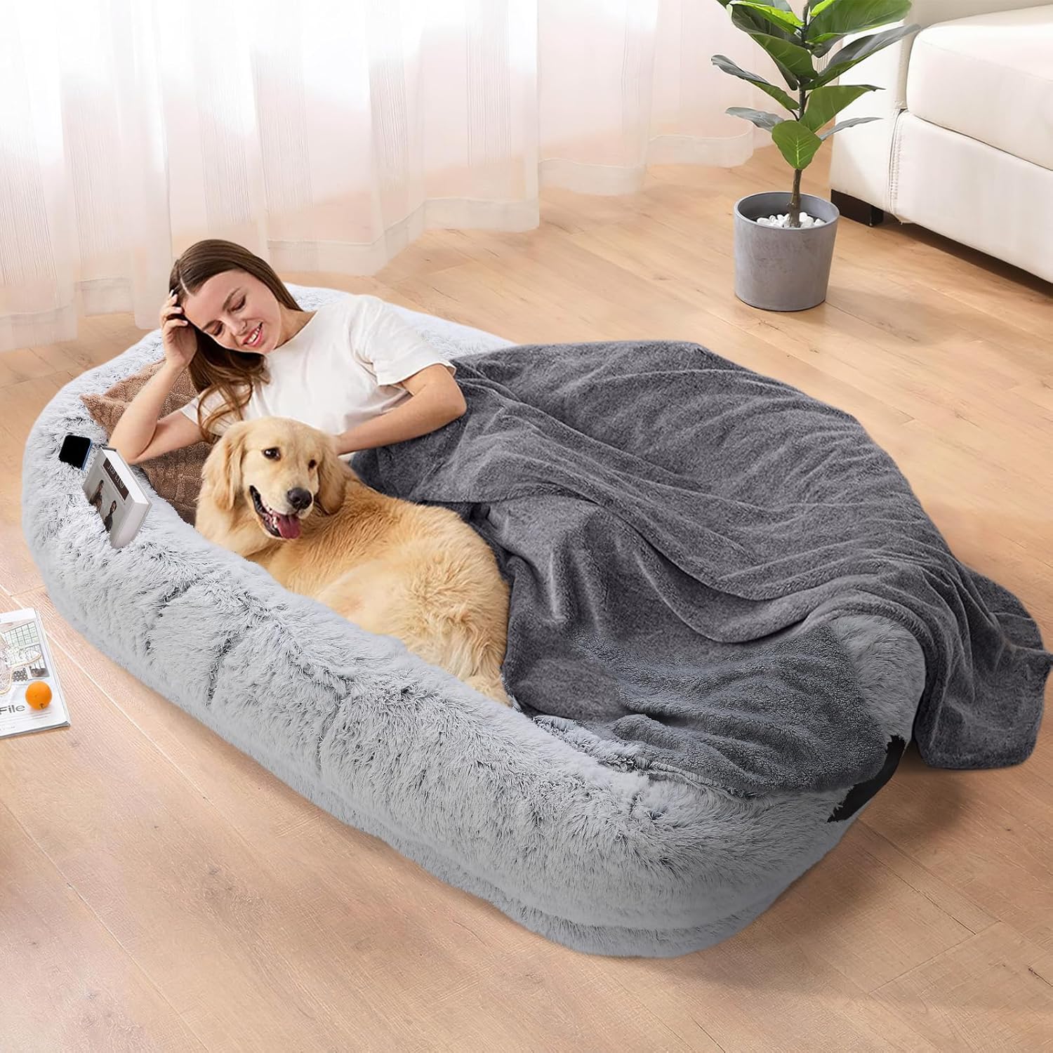 SEEZSSA Human Dog Bed, Giant Dog Bed for Humans, 70/inx37/inx12/in