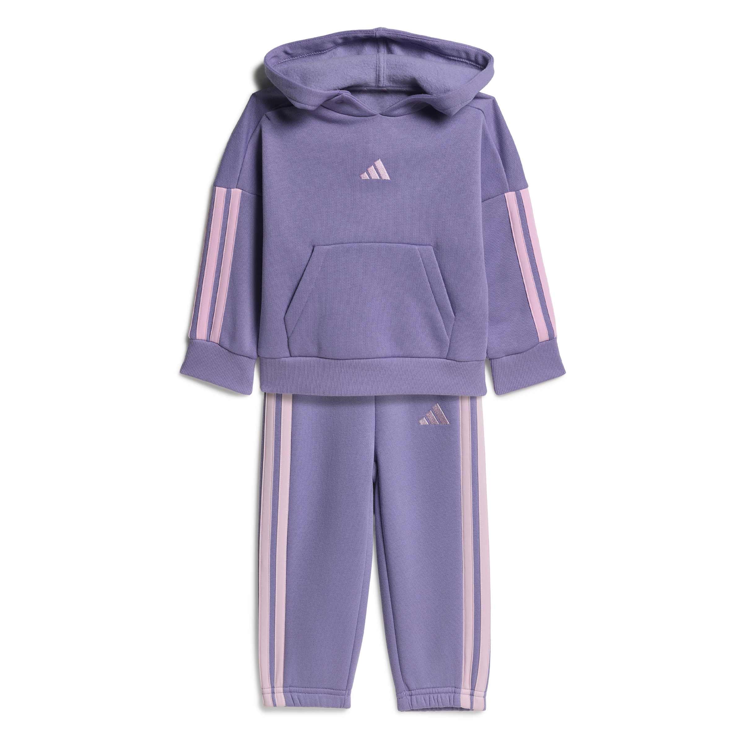 adidas Unisex bebé Essentials Hooded Jogger Track_Suit, magic lilac/clear pink, 18-24 Months