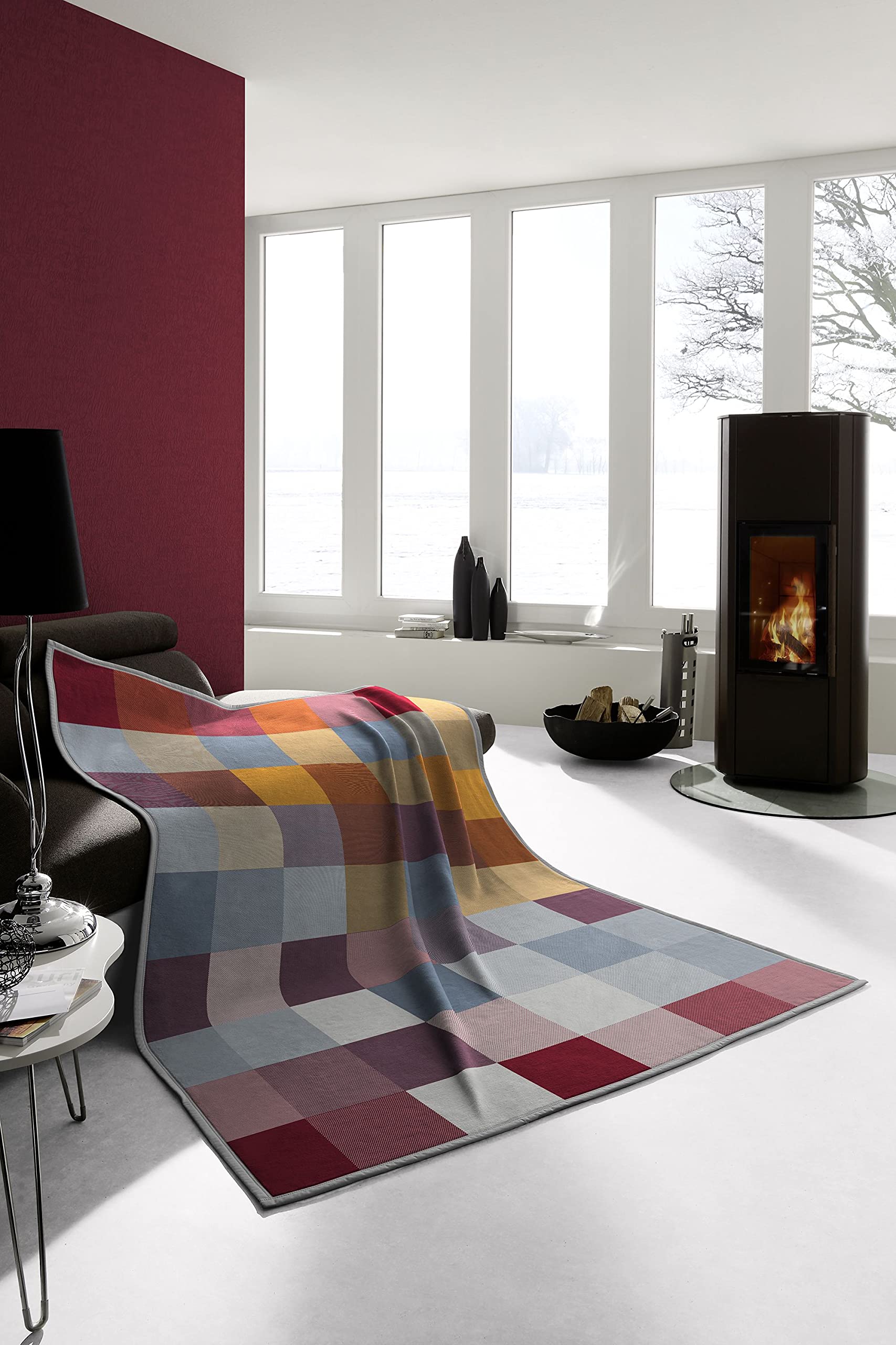 biederlack Cotton Home 11 Blanket 150 x 200 cm Check Red / Blue : Amazon.de:  Home u0026 Kitchen