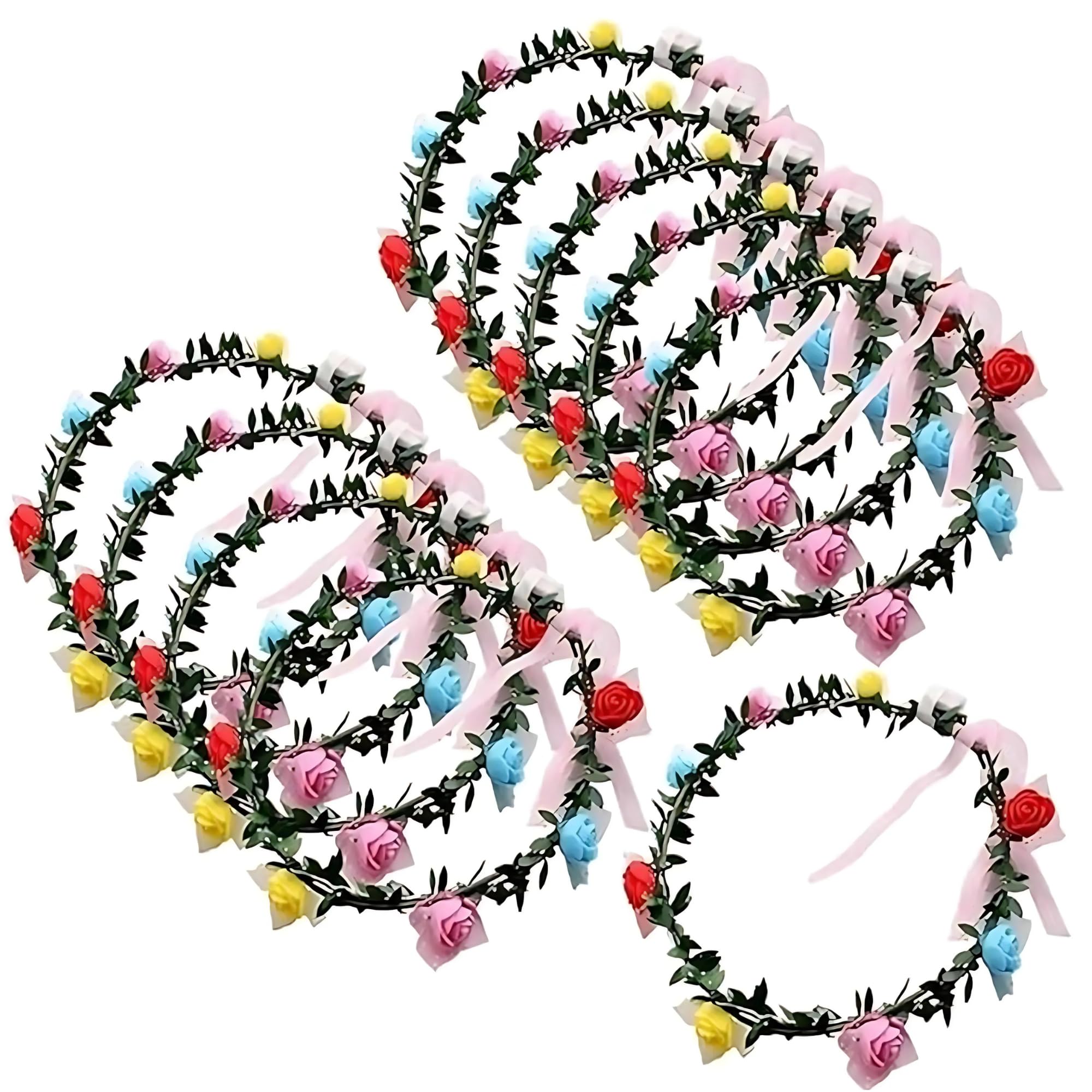 MONKEYTAIL Light Up Colourful Flower Tiara Crown - Set of 10 | Headpiece for Girls & Women | Ideal for Weddings, Festivals, Carnivals, and All Types of Parties (B0D45J3Y2K) Amazon Price History, Amazon Price Tracker