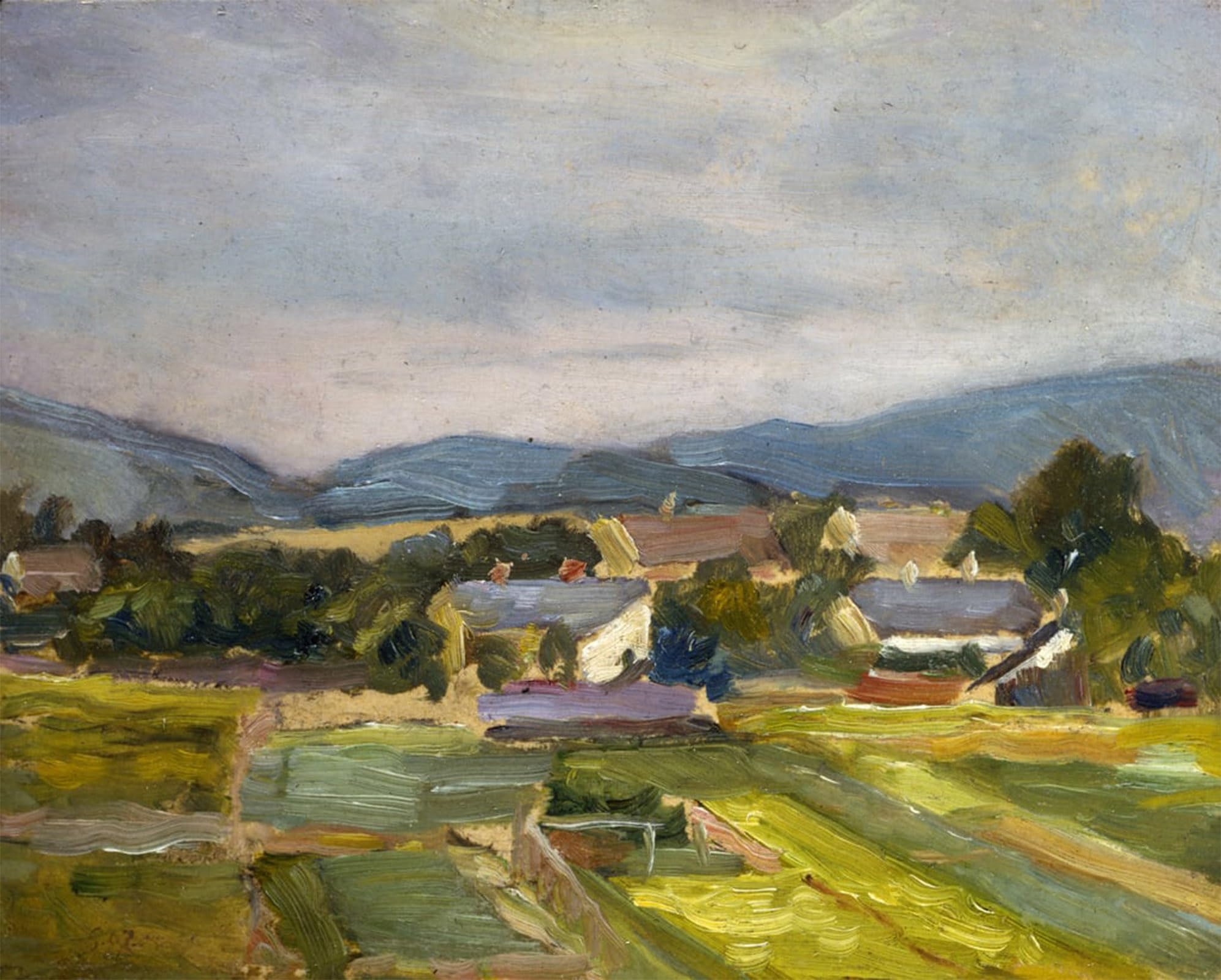 SERENDIPITP Retro Picture Poster Wall Art Pictures Painting Landscape in North Austria by Egon Schiele Wall Art Canvas Print for Wall Decor 60x90cm